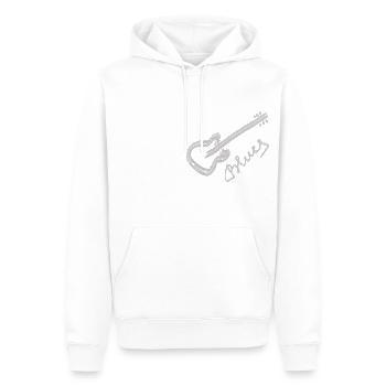 Blues white - Men’s Premium Organic Hoodie - white - Front - Nico (187cm)