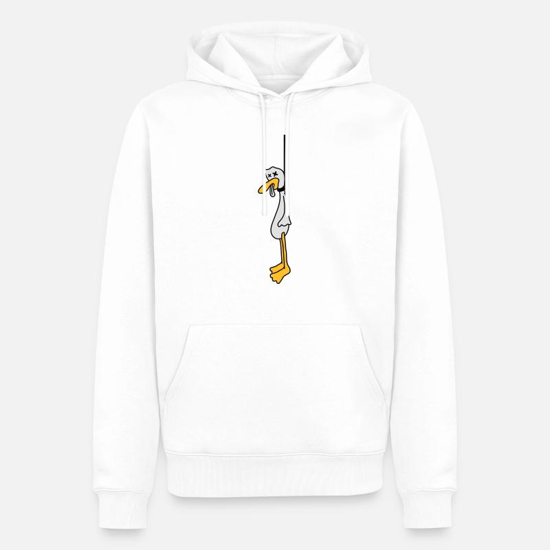 Hanged Duck - Männer Premium Bio Hoodie - Weiß