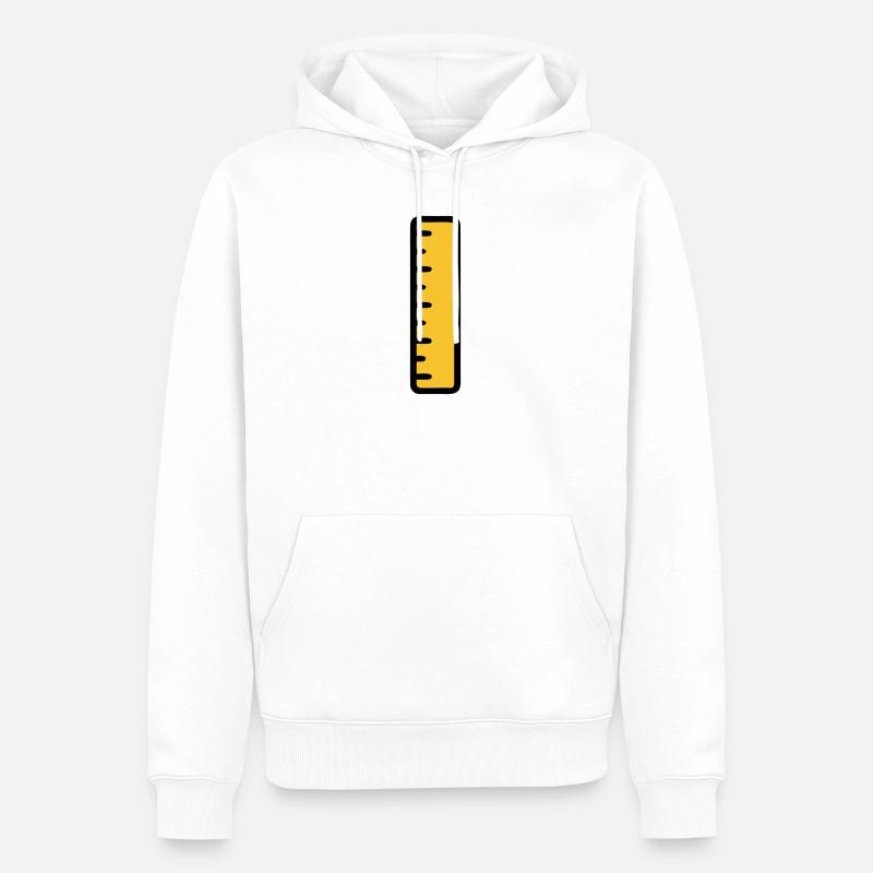 École de géométrie mathématique Ruler - Sweat à capuche Premium bio Homme - blanc