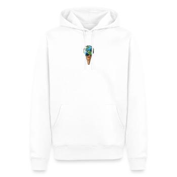 La terre fond - Sweat à capuche Premium bio Homme - blanc - Devant - Nico (187cm)