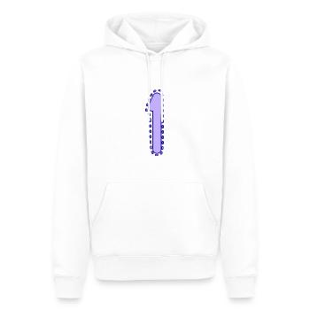 1. 1 Jahr. 1. JAHRESTAG. 1-JÄHRIGES JUBILÄUM - Männer Premium Bio Hoodie - Weiß - Vorne - Nico (187cm)