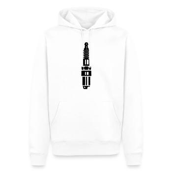 Zündkerze / spark plug (1c) - Männer Premium Bio Hoodie - Weiß - Vorne - Nico (187cm)