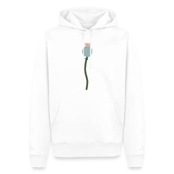 Mohn Kapsel - Männer Premium Bio Hoodie - Weiß - Vorne - Nico (187cm)