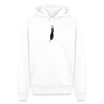 KEIKO Feder V Feather Freedom B W Schwarzweiss Bab - Männer Premium Bio Hoodie - Weiß - Vorne - Nico (187cm)
