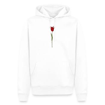Tulipe abstraite fleur en rouge - Sweat à capuche Premium bio Homme - blanc - Devant - Nico (187cm)