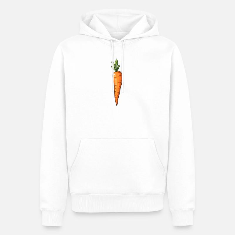 Carotte - Sweat à capuche Premium bio Homme - blanc