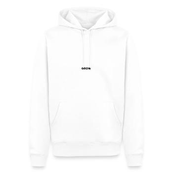 GROW · Black - Männer Premium Bio Hoodie - Weiß - Vorne - Nico (187cm)