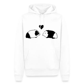 Guinée porc - Sweat à capuche Premium bio Homme - blanc - Devant - Nico (187cm)