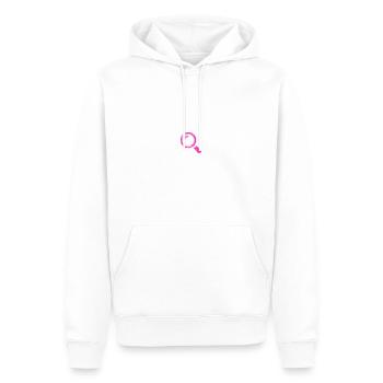 Zoom In Tee - Men’s Premium Organic Hoodie - white - Front - Nico (187cm)