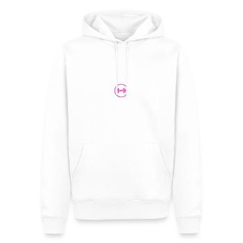 Power Lift T-Stück - Männer Premium Bio Hoodie - Weiß - Vorne - Nico (187cm)