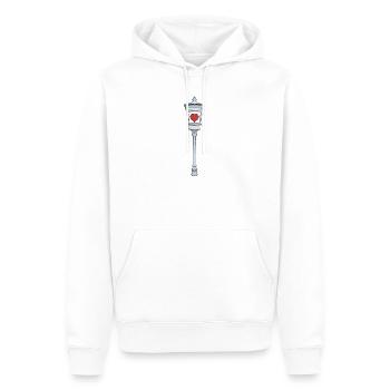 Lumière pour les amoureux - Sweat à capuche Premium bio Homme - blanc - Devant - Nico (187cm)