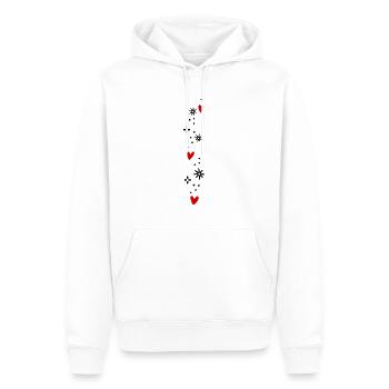 Herzen Glitzer - Männer Premium Bio Hoodie - Weiß - Vorne - Nico (187cm)