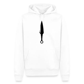 Wurfmesser 2 - Männer Premium Bio Hoodie - Weiß - Vorne - Nico (187cm)
