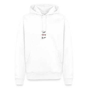 SUPER MAMIE. MAMIE. FÊTE DES MÈRES. BONNE FÊTE - Sweat à capuche Premium bio Homme - blanc - Devant - Nico (187cm)