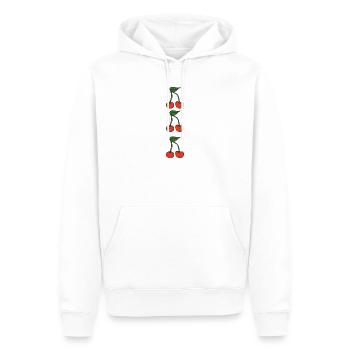 Kirschen 3 fach - Männer Premium Bio Hoodie - Weiß - Vorne - Nico (187cm)
