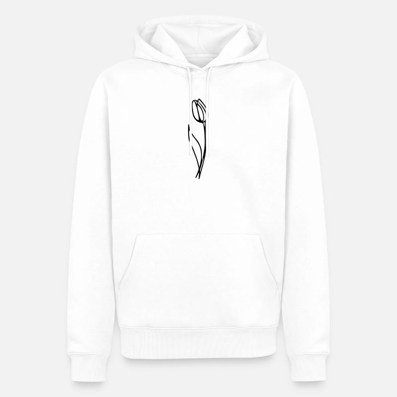 Tulipe - Sweat à capuche Premium bio Homme - blanc