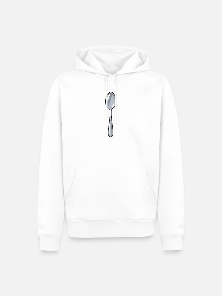 Löffel - Männer Premium Bio Hoodie - Weiß