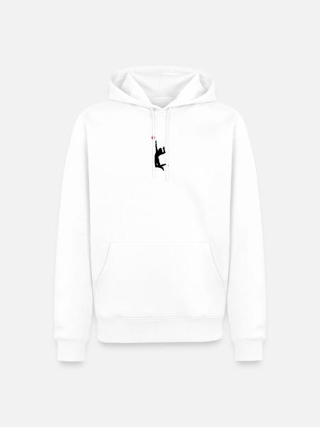 volleyball - Sweat à capuche Premium bio Homme - blanc