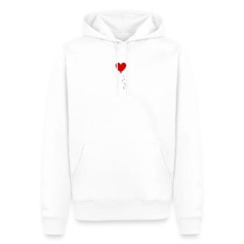 Saint-Valentin cœur rouge, st.valentin - Sweat à capuche Premium bio Homme - blanc - Devant - Nico (187cm)