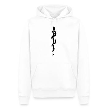 bâton d'Asclépios Esculape médecin - Sweat à capuche Premium bio Homme - blanc - Devant - Nico (187cm)