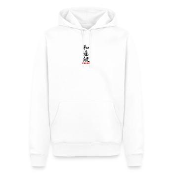 Wado ryu karaté japonais écrit kanji noir avec - Sweat à capuche Premium bio Homme - blanc - Devant - Nico (187cm)