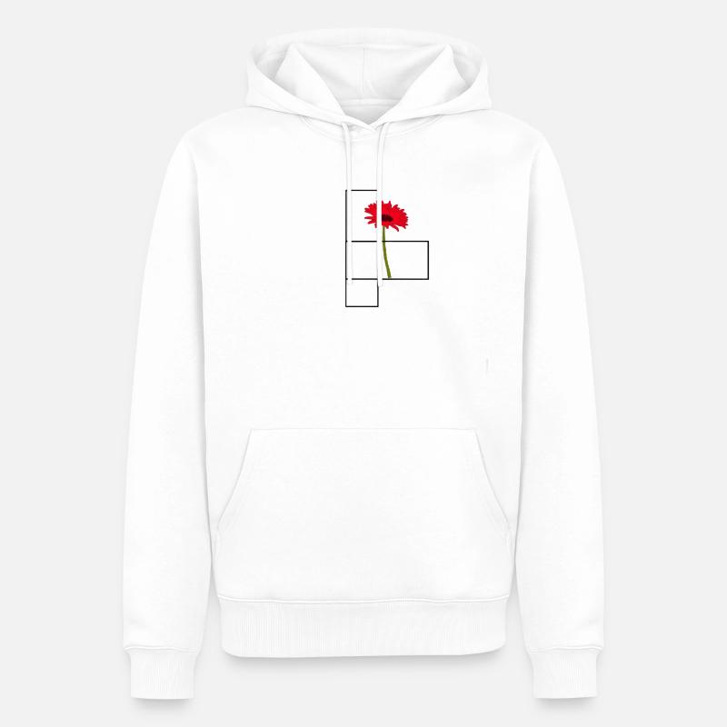 Véritable rose blanche - Sweat à capuche Premium bio Homme - blanc