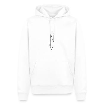 Pfeil Zeichnung Skizze schwarz - Männer Premium Bio Hoodie - Weiß - Vorne - Nico (187cm)