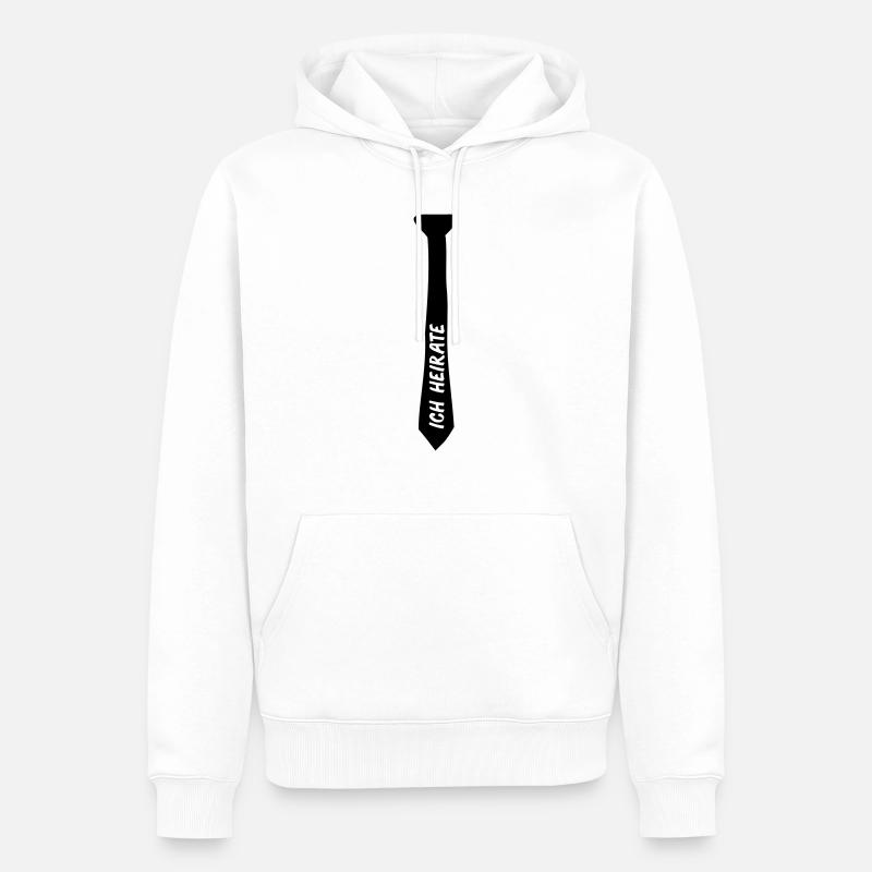 krawatte_ich_heirate_01 - Männer Premium Bio Hoodie - Weiß