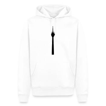 Rheinturm - Männer Premium Bio Hoodie - Weiß - Vorne - Nico (187cm)