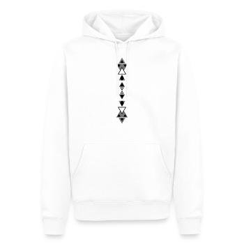 Triangles de tatouage tribal - Sweat à capuche Premium bio Homme - blanc - Devant - Nico (187cm)