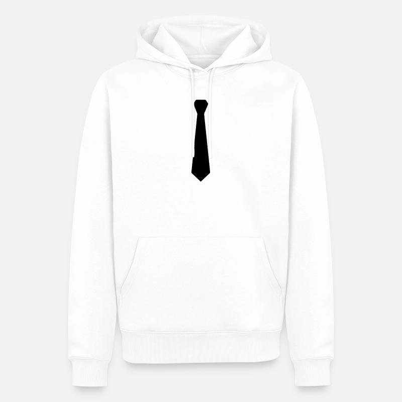 Krawatte - Männer Premium Bio Hoodie - Weiß