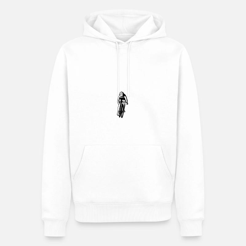 Conception de vélo de route - Sweat à capuche Premium bio Homme - blanc