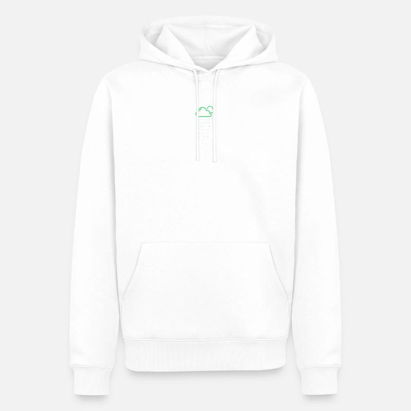 Cloud rain code - Men’s Premium Organic Hoodie - white