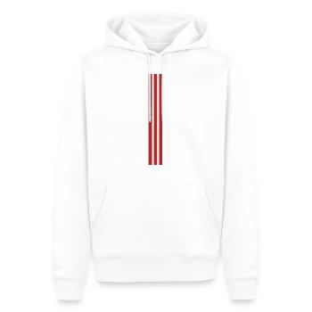 3 red bars - Men’s Premium Organic Hoodie - white - Front - Nico (187cm)
