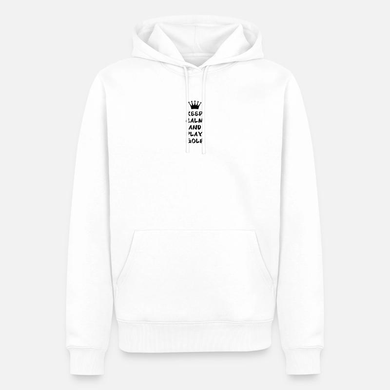 KEEP CALM AND PLAY GOLF - Sweat à capuche Premium bio Homme - blanc