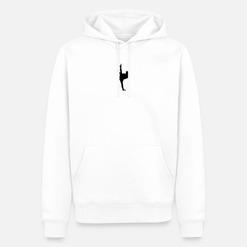 Karate oder Taekwondo High Kick - Männer Premium Bio Hoodie - Weiß