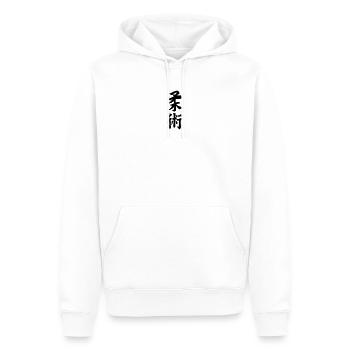 Jiujitsu en écriture kanji japonaise - Sweat à capuche Premium bio Homme - blanc - Devant - Nico (187cm)