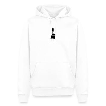 Pinceau pour logo - Sweat à capuche Premium bio Homme - blanc - Devant - Nico (187cm)