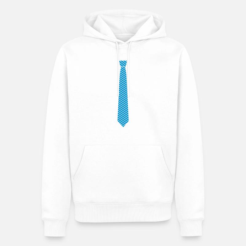 rayé cravate / cravate - Sweat à capuche Premium bio Homme - blanc