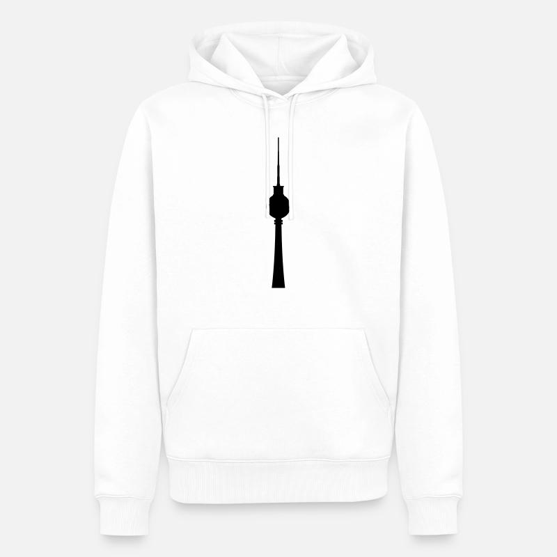 Fernsehturm - Männer Premium Bio Hoodie - Weiß