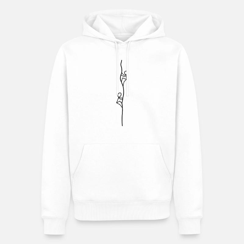 Zwei Kletterer - Männer Premium Bio Hoodie - Weiß