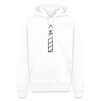 Kerze schwarz Kontur - Männer Premium Bio Hoodie - Weiß - Vorne - Nico (187cm)
