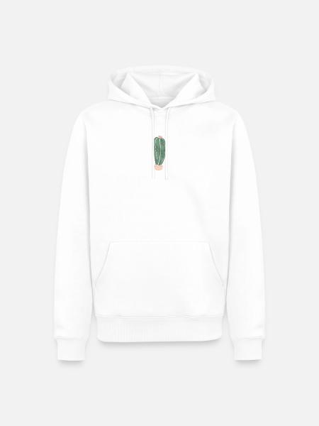 Kaktus im Blumentopf - lang 2 - Männer Premium Bio Hoodie - Weiß