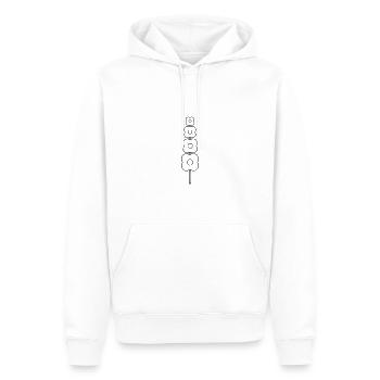 Blume Zeichnung Natur Skizze schwarz - Männer Premium Bio Hoodie - Weiß - Vorne - Nico (187cm)