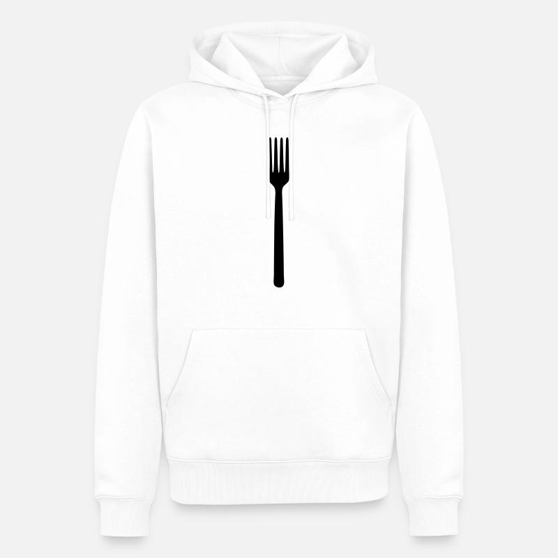 fork hungry - Sweat à capuche Premium bio Homme - blanc