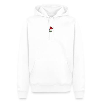 anniversaire. anniversaire décennie. humour. drôle - Sweat à capuche Premium bio Homme - blanc - Devant - Nico (187cm)