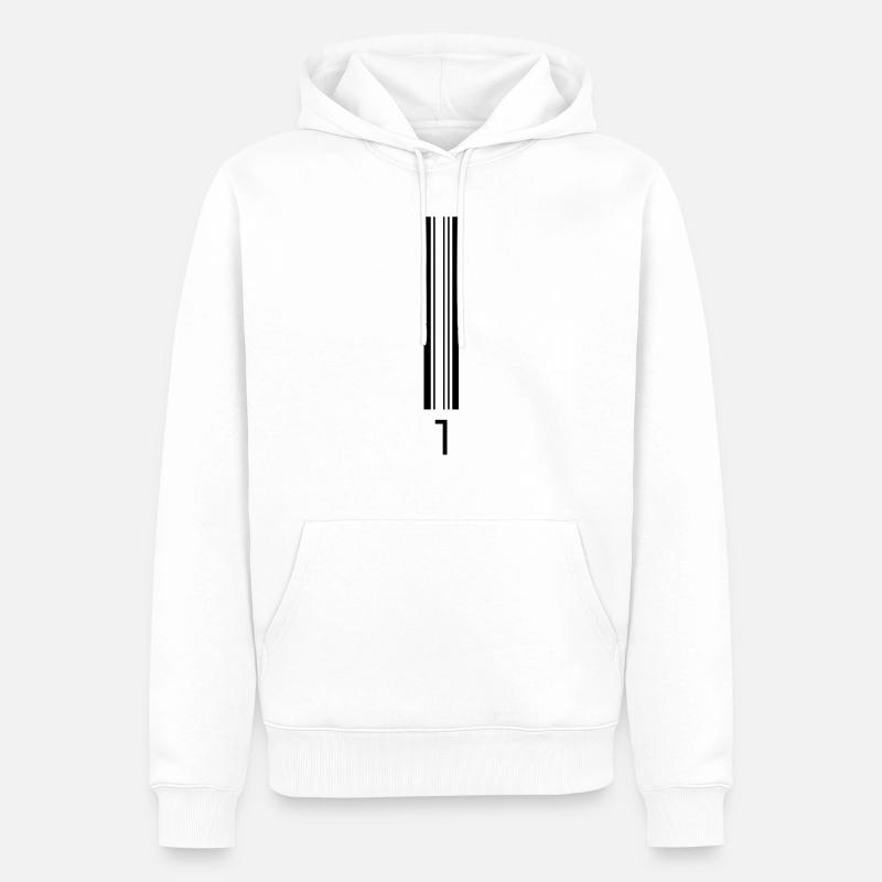1codebar - Sweat à capuche Premium bio Homme - blanc