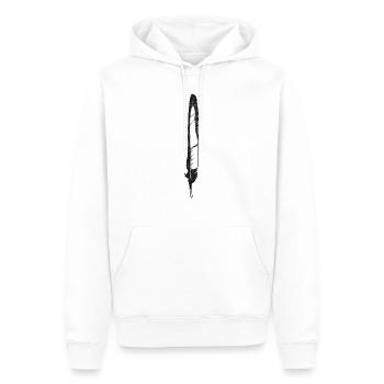 Feder schwarz-weiß handgezeichnet (Elster) - Männer Premium Bio Hoodie - Weiß - Vorne - Nico (187cm)