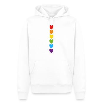 Pride Regenbogenherzen - Männer Premium Bio Hoodie - Weiß - Vorne - Nico (187cm)