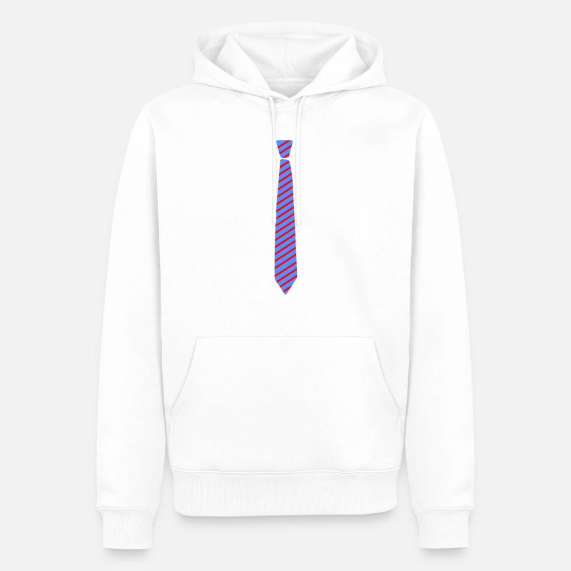 krawatte 2 - Männer Premium Bio Hoodie - Weiß